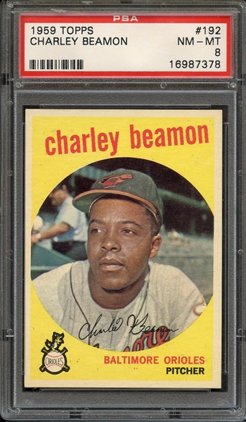 1959 TOPPS 192 CHARLEY BEAMON PSA NM-MT 8