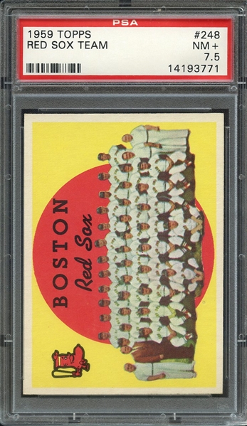 1959 TOPPS 248 RED SOX TEAM PSA NM+ 7.5