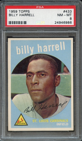 1959 TOPPS 433 BILLY HARRELL PSA NM-MT 8