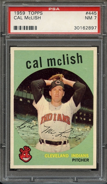 1959 TOPPS 445 CAL McLISH PSA NM 7