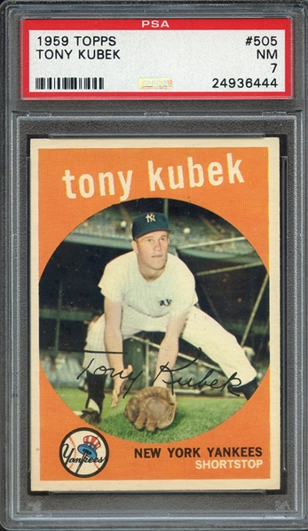 1959 TOPPS 505 TONY KUBEK PSA NM 7