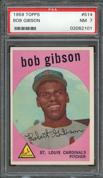 1959 TOPPS 514 BOB GIBSON PSA NM 7