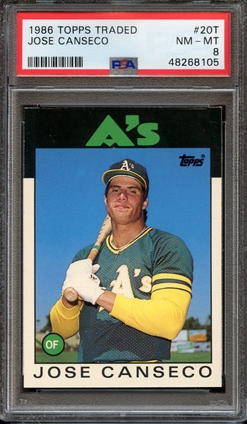 1986 TOPPS TRADED 20T JOSE CANSECO PSA NM-MT 8