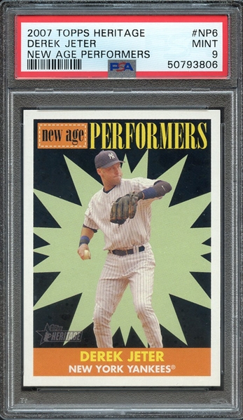 2007 TOPPS HERITAGE NEW AGE PERFORMERS NP6 DEREK JETER NEW AGE PERFORMERS PSA MINT 9