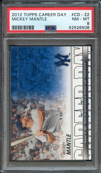 2012 TOPPS CAREER DAY CD-22 MICKEY MANTLE PSA NM-MT 8