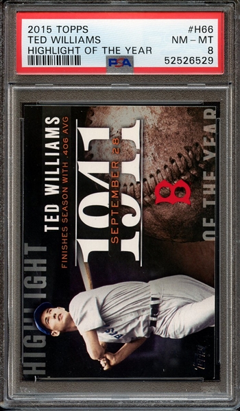 2015 TOPPS HIGHLIGHT OF THE YEAR H66 TED WILLIAMS HIGHLIGHT OF THE YEAR PSA NM-MT 8
