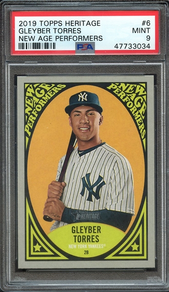 2019 TOPPS HERITAGE NEW AGE PERFORMERS 6 GLEYBER TORRES NEW AGE PERFORMERS PSA MINT 9