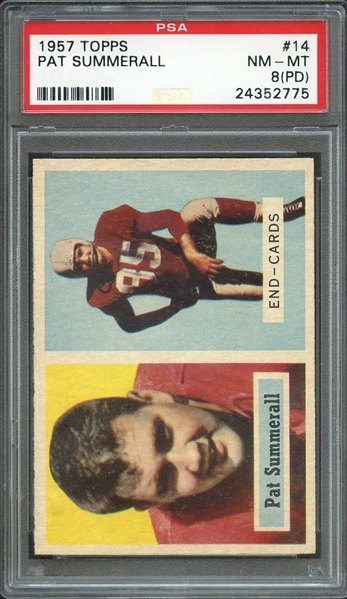 1957 TOPPS 14 PAT SUMMERALL PSA NM-MT 8 (PD)