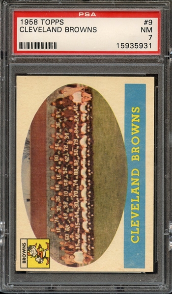 1958 TOPPS 9 CLEVELAND BROWNS PSA NM 7
