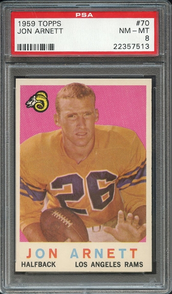 1959 TOPPS 70 JON ARNETT PSA NM-MT 8