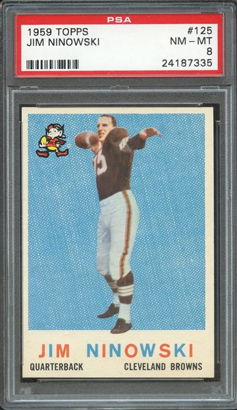 1959 TOPPS 125 JIM NINOWSKI PSA NM-MT 8