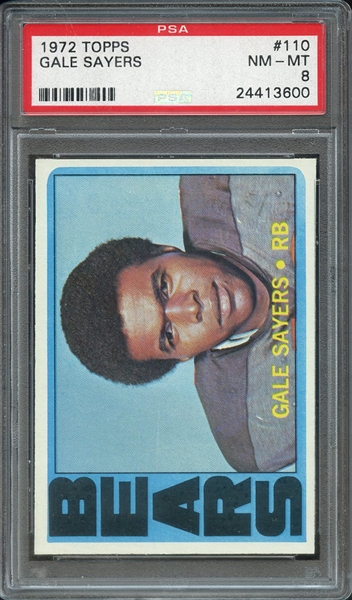 1972 TOPPS 110 GALE SAYERS PSA NM-MT 8