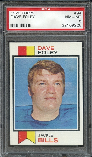 1973 TOPPS 94 DAVE FOLEY PSA NM-MT 8