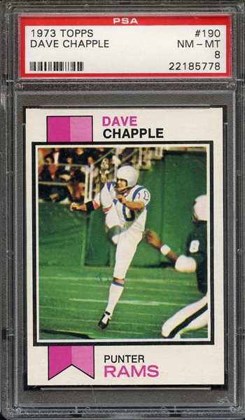 1973 TOPPS 190 DAVE CHAPPLE PSA NM-MT 8