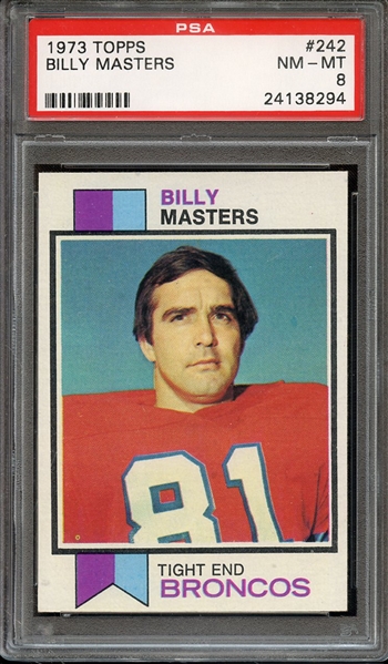 1973 TOPPS 242 BILLY MASTERS PSA NM-MT 8