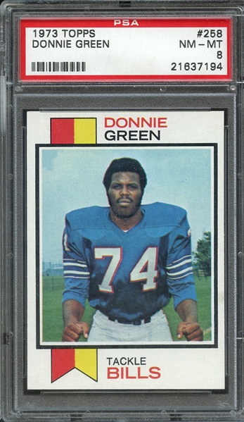 1973 TOPPS 258 DONNIE GREEN PSA NM-MT 8