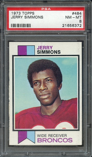 1973 TOPPS 484 JERRY SIMMONS PSA NM-MT 8