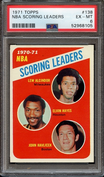 1971 TOPPS 138 NBA SCORING LEADERS PSA EX-MT 6