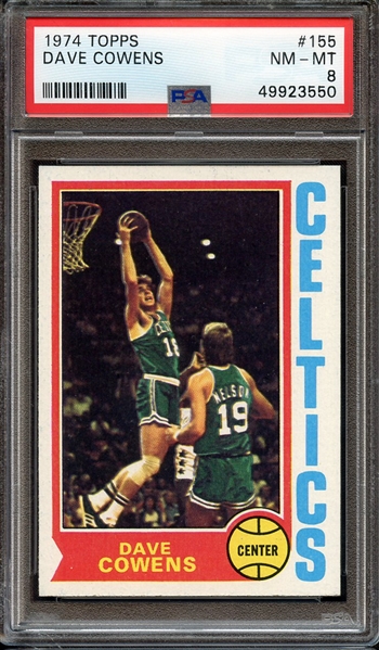 1974 TOPPS 155 DAVE COWENS PSA NM-MT 8
