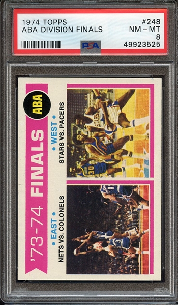 1974 TOPPS 248 ABA DIVISION FINALS PSA NM-MT 8