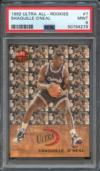 1992 ULTRA ALL-ROOKIES 7 SHAQUILLE O'NEAL PSA MINT 9