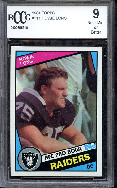 1984 TOPPS 111 HOWIE LONG BCCG 10