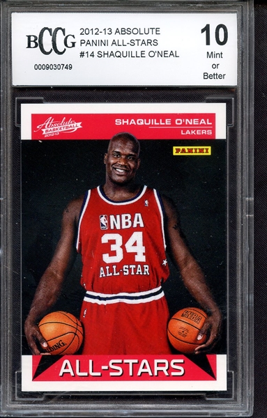 2012 ABSOLUTE PANINI ALL STARS 14 SHAQUILLE O'NEAL BCCG 10