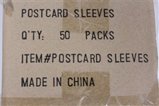 (50) Packs Cardboard Gold Postcard Soft Sleeves (100 Per Pack) 5000 Total