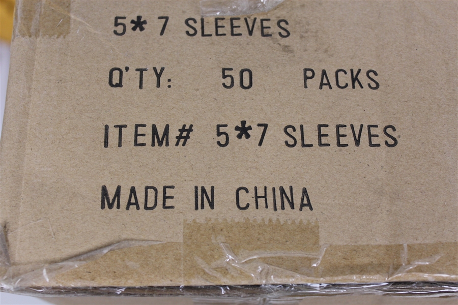 (50) Packs Cardboard Gold 5 x 7 Soft Sleeves (100 Per Pack) 5000 Total