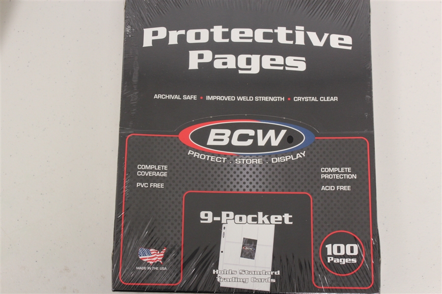 (1) Box BCW 9 Pocket Plastic Pages 100 Total