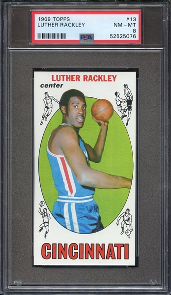 1969 TOPPS 13 LUTHER RACKLEY PSA NM-MT 8