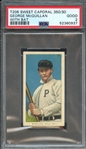 1909-11 T206 SWEET CAPORAL 350/30 GEORGE McQUILLAN WITH BAT PSA GOOD 2