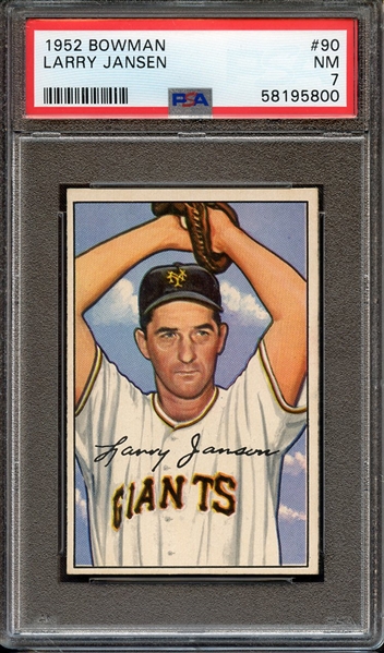 1952 BOWMAN 90 LARRY JANSEN PSA NM 7