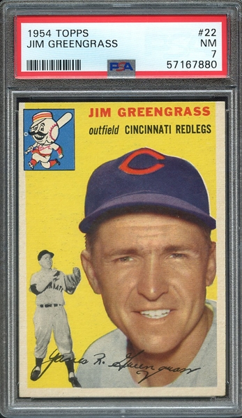1954 TOPPS 22 JIM GREENGRASS PSA NM 7