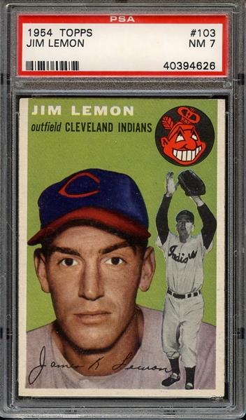 1954 TOPPS 103 JIM LEMON PSA NM 7