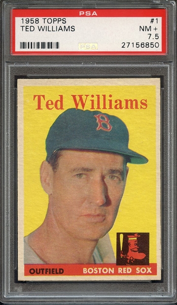 1958 TOPPS 1 TED WILLIAMS PSA NM+ 7.5