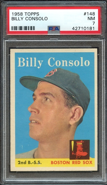 1958 TOPPS 148 BILLY CONSOLO PSA NM 7