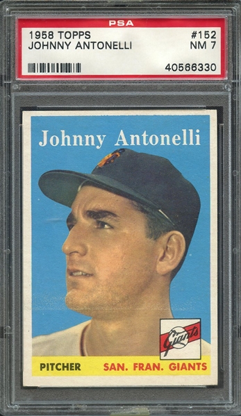 1958 TOPPS 152 JOHNNY ANTONELLI PSA NM 7