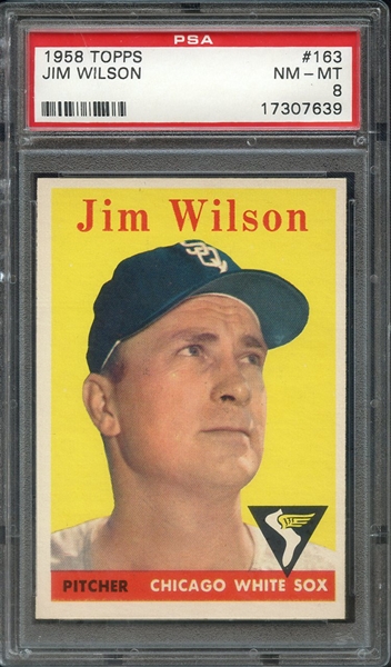 1958 TOPPS 163 JIM WILSON PSA NM-MT 8