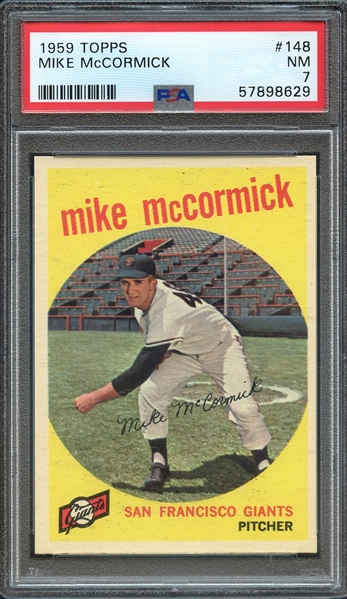 1959 TOPPS 148 MIKE McCORMICK PSA NM 7