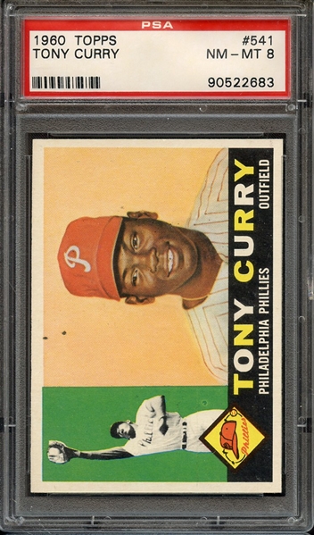 1960 TOPPS 541 TONY CURRY PSA NM-MT 8