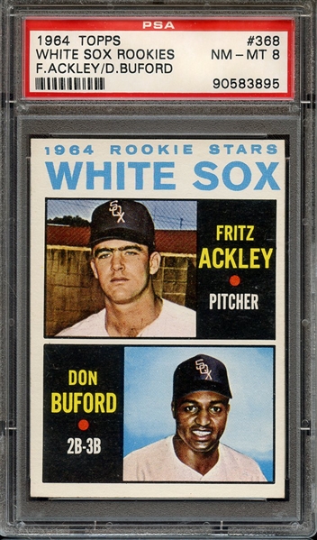 1964 TOPPS 368 WHITE SOX ROOKIES F.ACKLEY/D.BUFORD PSA NM-MT 8