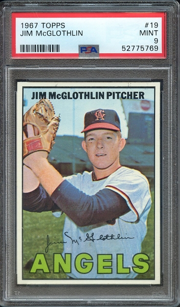 1967 TOPPS 19 JIM McGLOTHLIN PSA MINT 9
