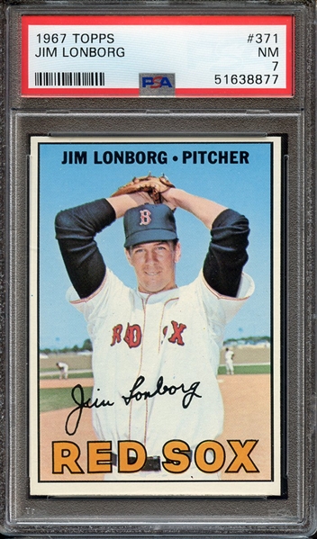 1967 TOPPS 371 JIM LONBORG PSA NM 7