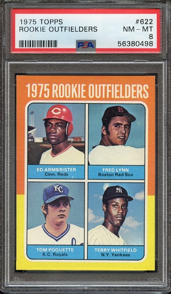 1975 TOPPS 622 ROOKIE OUTFIELDERS PSA NM-MT 8