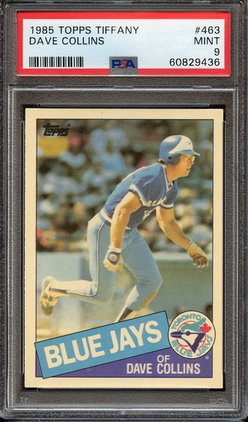 1985 TOPPS TIFFANY 463 DAVE COLLINS PSA MINT 9