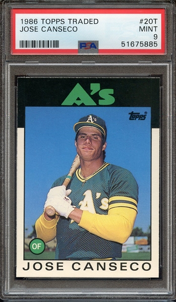 1986 TOPPS TRADED 20T JOSE CANSECO PSA MINT 9