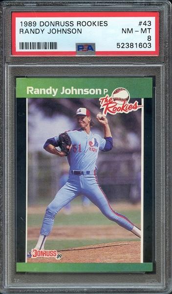 1989 DONRUSS ROOKIES 43 RANDY JOHNSON PSA NM-MT 8