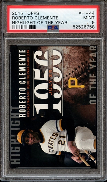 2015 TOPPS HIGHLIGHT OF THE YEAR H-44 ROBERTO CLEMENTE HIGHLIGHT OF THE YEAR PSA MINT 9
