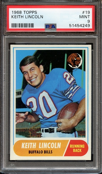 1968 TOPPS 19 KEITH LINCOLN PSA MINT 9